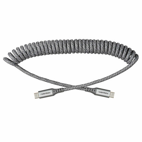 Ventev Charge/Sync Coiled USB-C to USB-C Cable 3ft HC3GRY252383